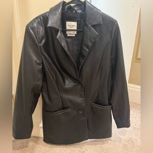 Abercrombie & Fitch Women's Black Leather Jacket